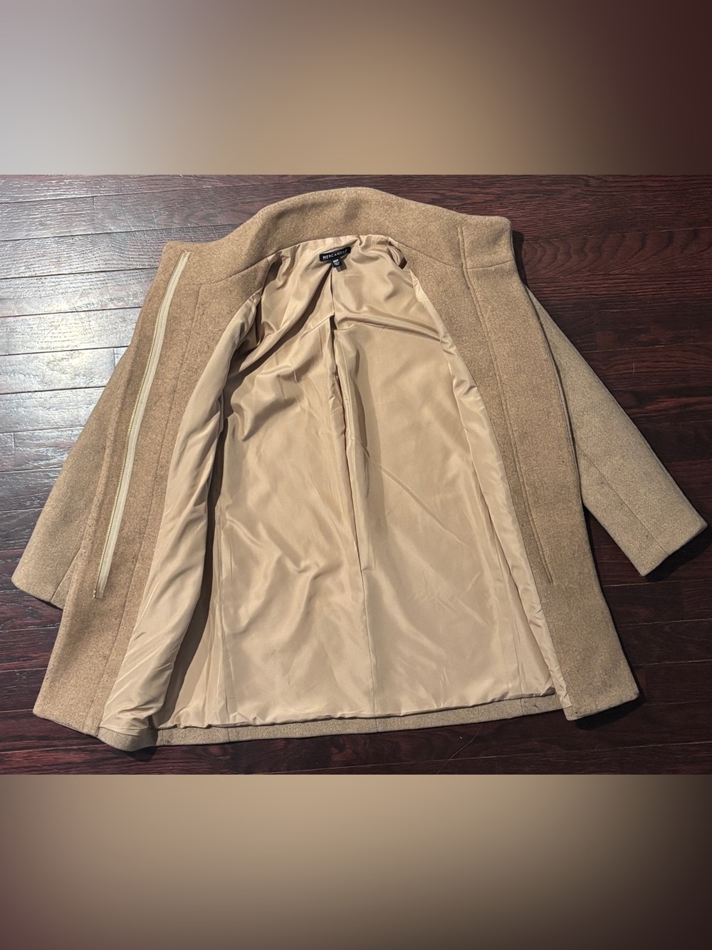 J. Crew Mercantile Wool Blend Tan City Coat with Beige Lining - Picture 2 of 5